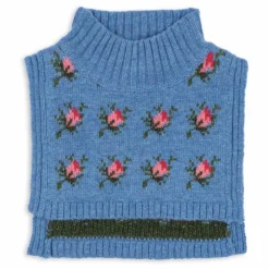 Plastron Belou Roses Laine | Bleu
