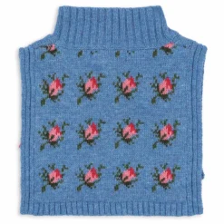 Plastron Belou Roses Laine | Bleu