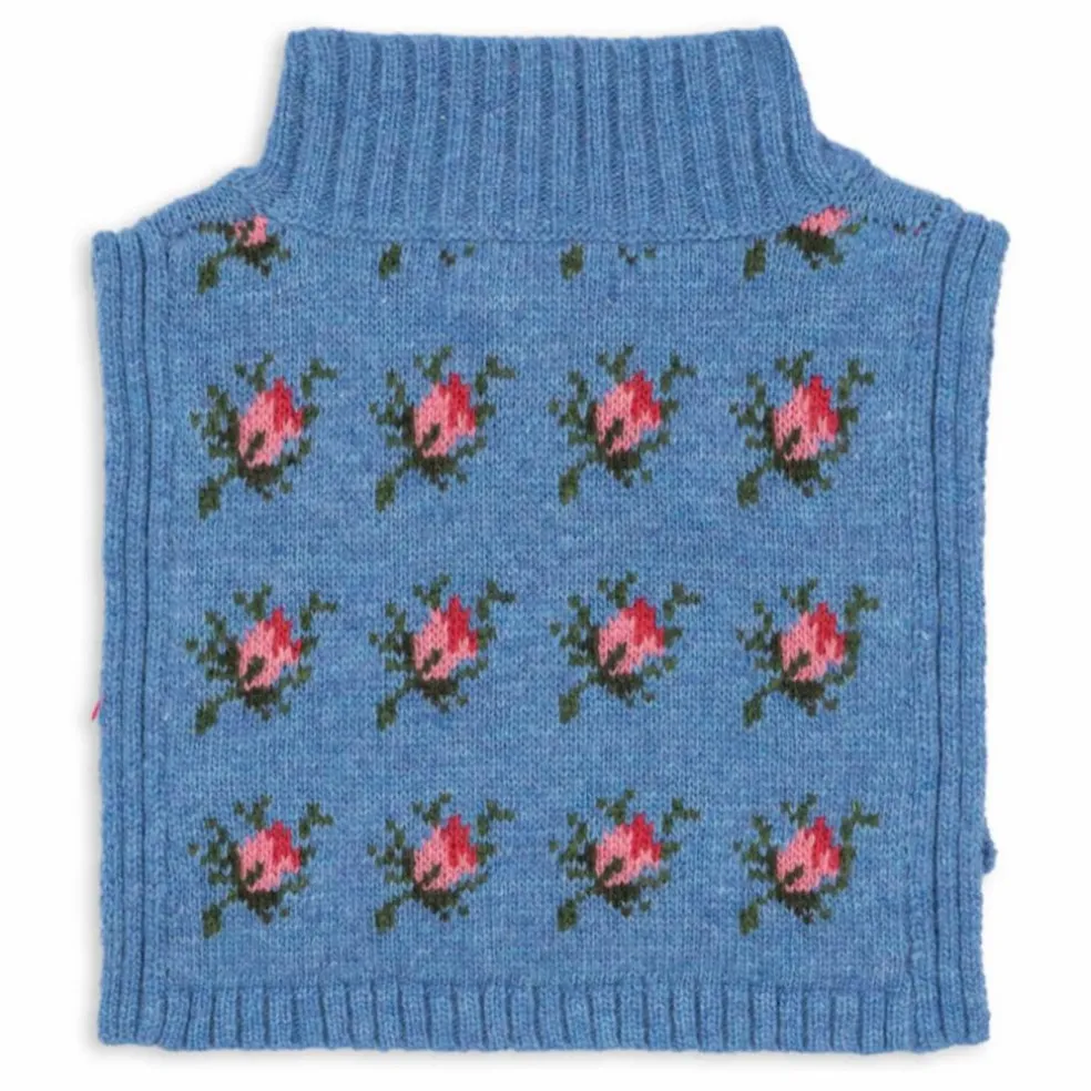 Plastron Belou Roses Laine | Bleu