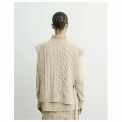 Plastron Long Ceinturé Torsades et Côtes Cachemire | Avoine