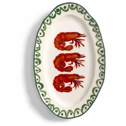 Plat en porcelaine Sirène Crevette | Vert