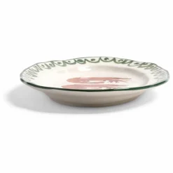 Plat en porcelaine Sirène Crevette | Vert