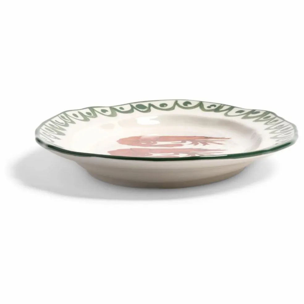 Plat en porcelaine Sirène Crevette | Vert