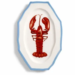 Plat en porcelaine Sirène Homard | Rouge