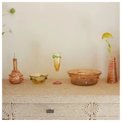 Plat en verre Roméo | Rose
