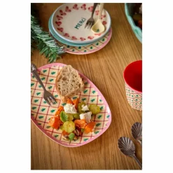 Plat rectangle en mélamine Sapins | Crème