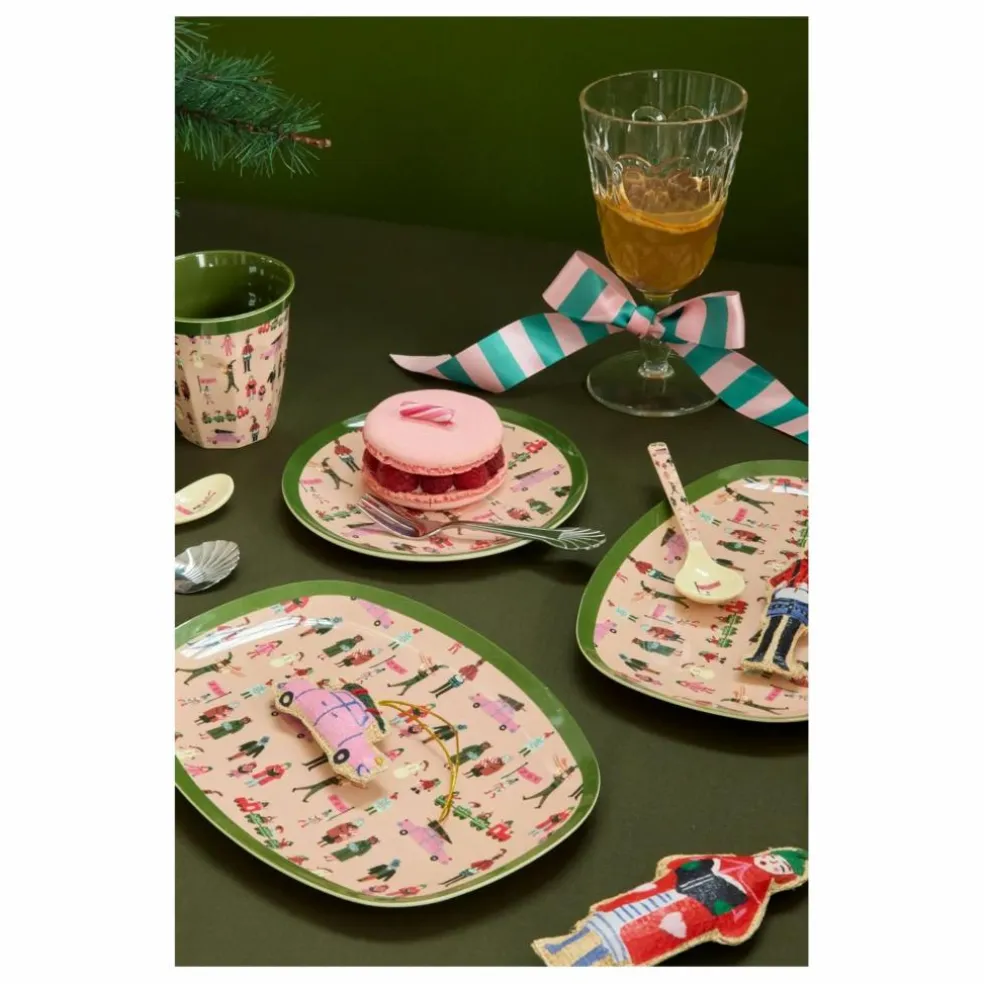 Plat rectangle en mélamine Holiday | Rose pâle