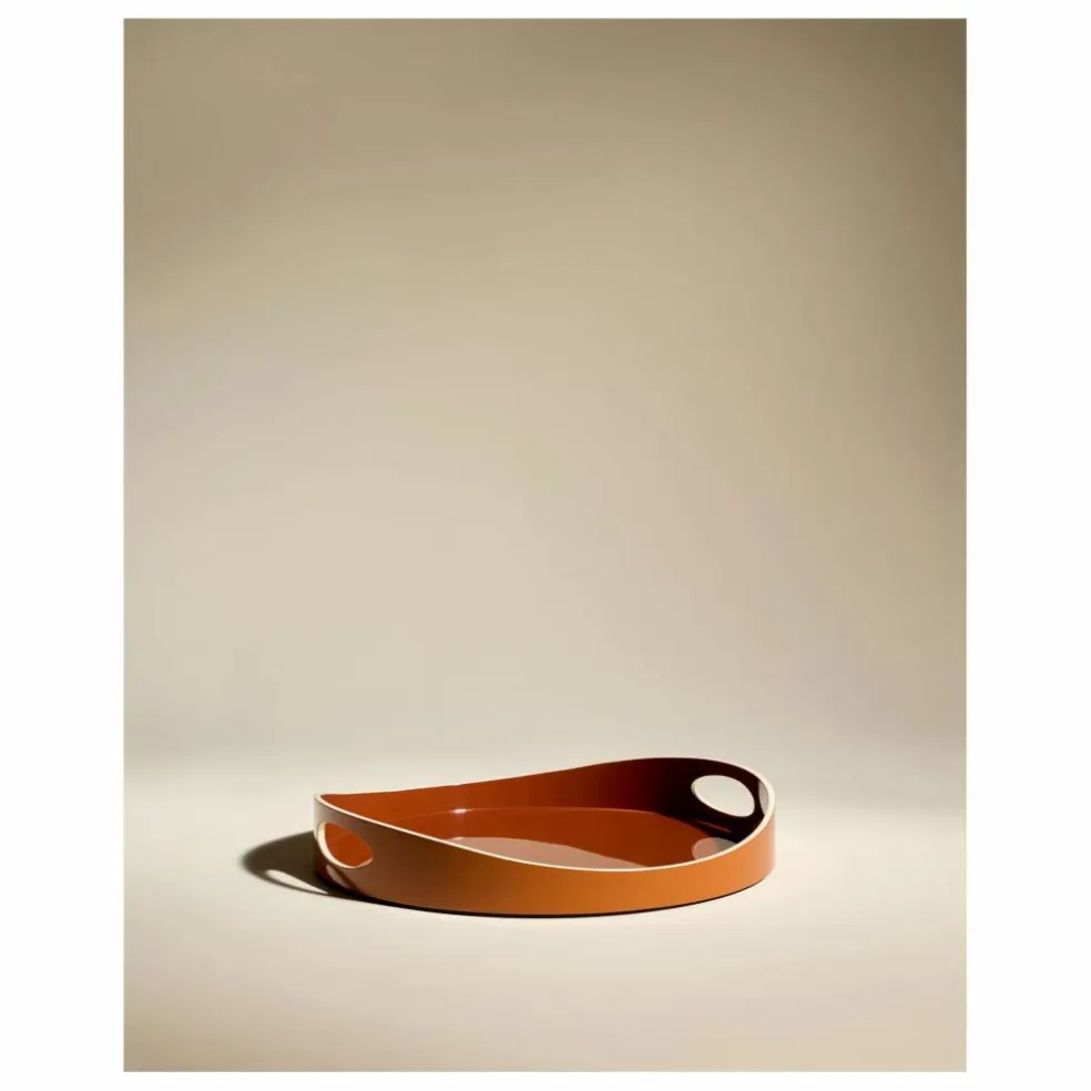 Plateau laqué Basile | Terracotta