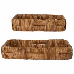 Plateaux Diann en rotin - Set de 2 | Brun