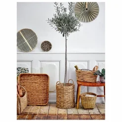 Plateaux Diann en rotin - Set de 2 | Brun