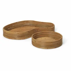 Plateaux Isola en rotin - Set de 2
