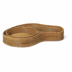Plateaux Isola en rotin - Set de 2