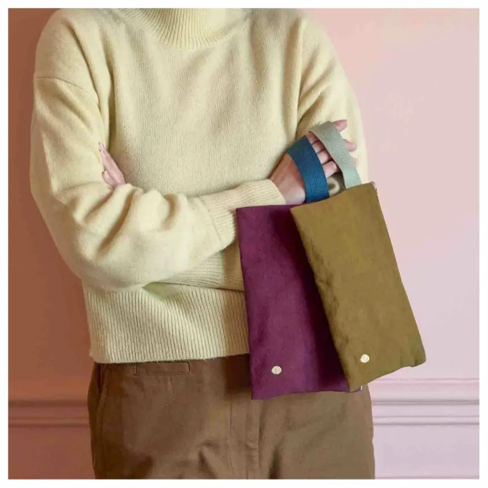Pochette avec anse en coton bio Iona | Gold