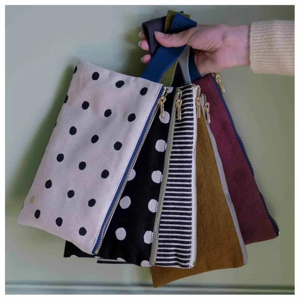 Pochette avec anse en coton bio Iona | Bordeaux