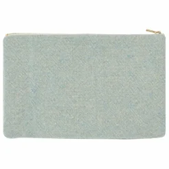 Pochette en laine et lin | Bleu chiné