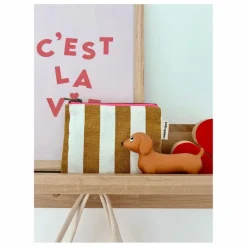 Pochette Lili rayée | Caramel