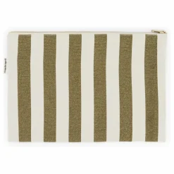 Pochette Lili rayée | Olive