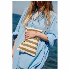 Pochette Lili rayée | Olive