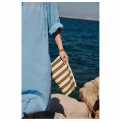 Pochette Lili rayée | Olive