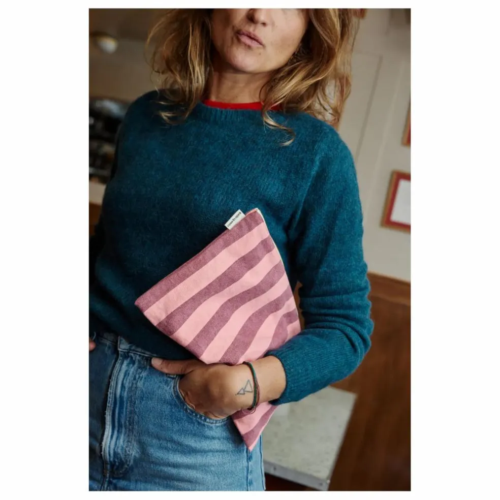 Pochette Lili Rayée | Rose