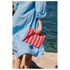 Pochette Lili rayée | Rouge