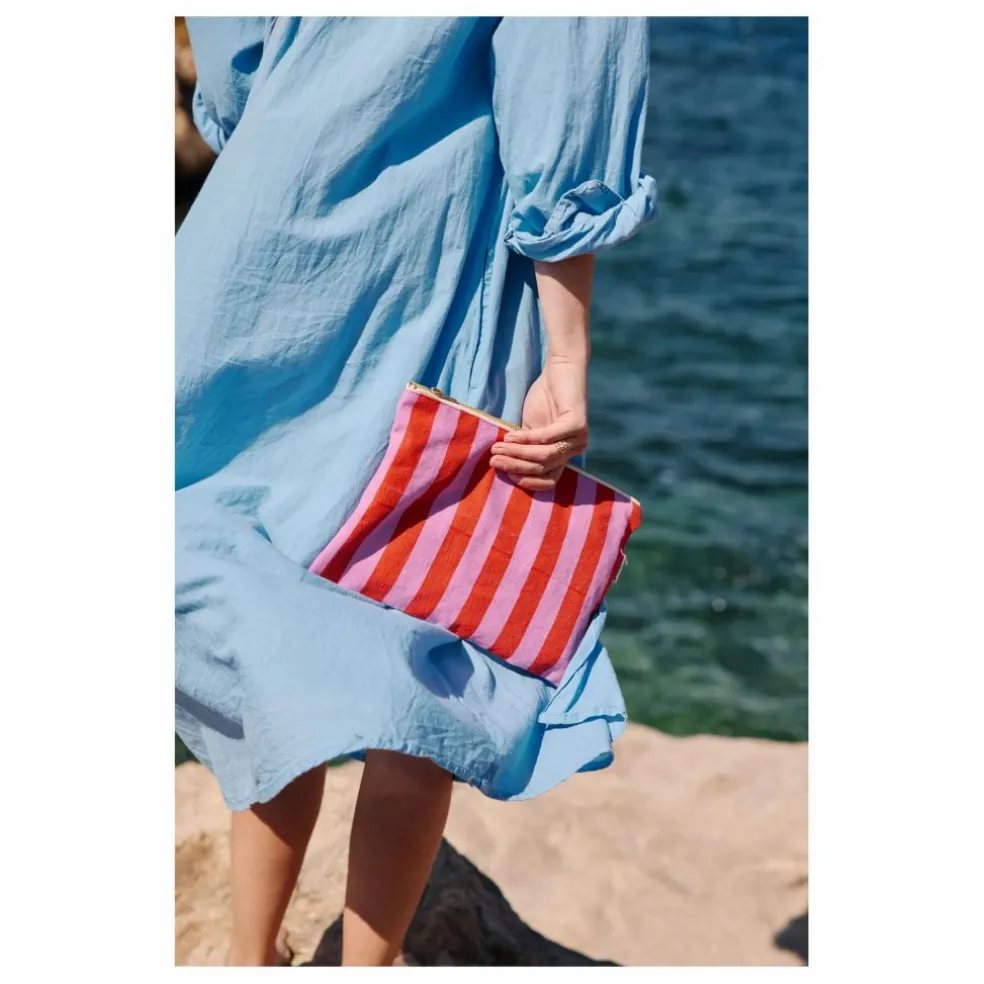 Pochette Lili rayée | Rouge