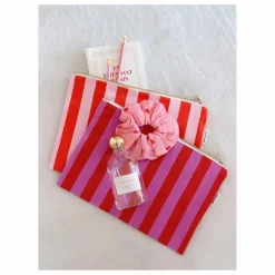 Pochette Lili rayée | Rouge
