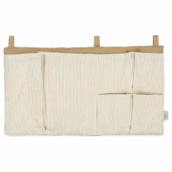 Pochette pour lit à barreaux rayée | Camel