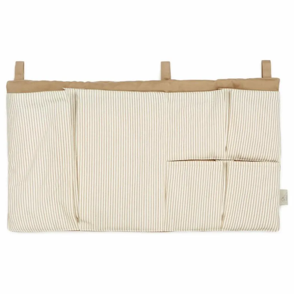 Pochette pour lit à barreaux rayée | Camel
