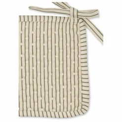 Pochette pour lit à barreaux Tea Stripe | Vert kaki