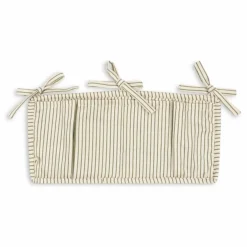 Pochette pour lit à barreaux Tea Stripe | Vert kaki