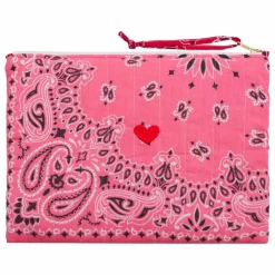 Pochette Zippée Matelassée Coeur | Rose bonbon