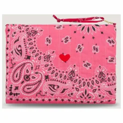 Pochette Zippée Matelassée Coeur | Rose bonbon