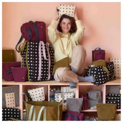 Pochettes à pois en coton bio Mio | Ecru