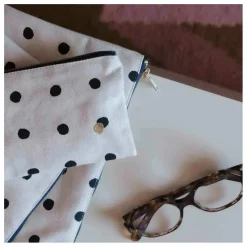 Pochettes à pois en coton bio Mio | Ecru