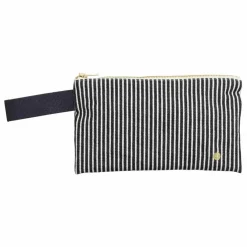 Pochettes avec anse rayée en coton bio Basile | Caviar