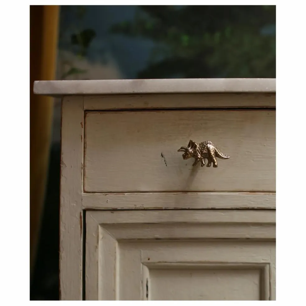 Poignée de porte en laiton Triceratop | Doré