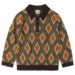 Polo Arlequin Laine de Mérinos | Marron