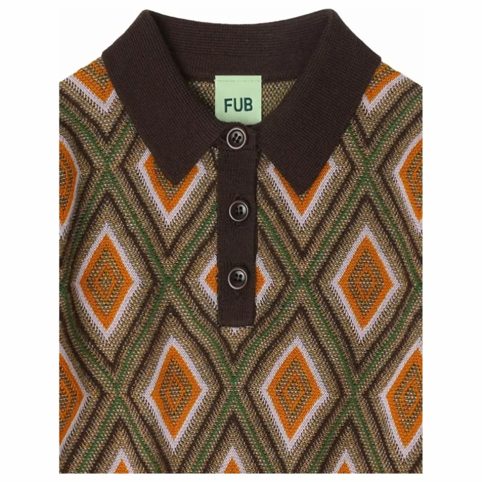 Polo Arlequin Laine de Mérinos | Marron