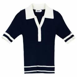 Polo Bords Contrastés Maille Santorini | Bleu marine