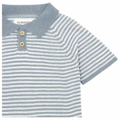 Polo Maille Fine Tobias Rayure Lin et Coton Bio | Gris