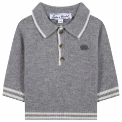 Polo Manches Longues Laine | Gris