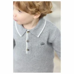 Polo Manches Longues Laine | Gris
