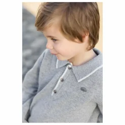 Polo Manches Longues Laine | Gris
