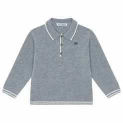 Polo Manches Longues Laine | Gris