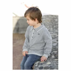 Polo Manches Longues Laine | Gris