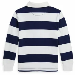 Polo Manches Longues Rugby Rayé | Bleu marine