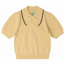 Polo Pointelle Laine de Mérinos | Jaune pâle