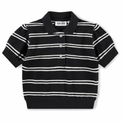 Polo Raki Rayé Coton Bio | Noir