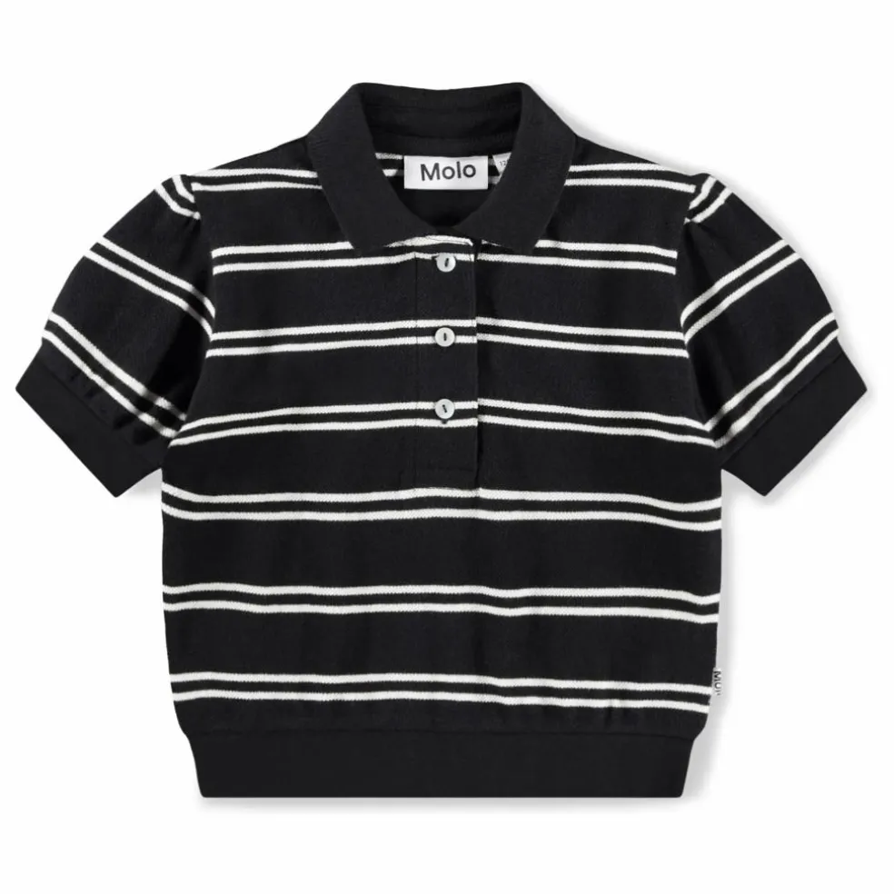 Polo Raki Rayé Coton Bio | Noir